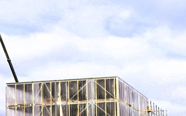 December 2025 construction operations for fiscal year 2024-funded $55.75 million Collective Training Officers Quarters Project at Fort McCoy