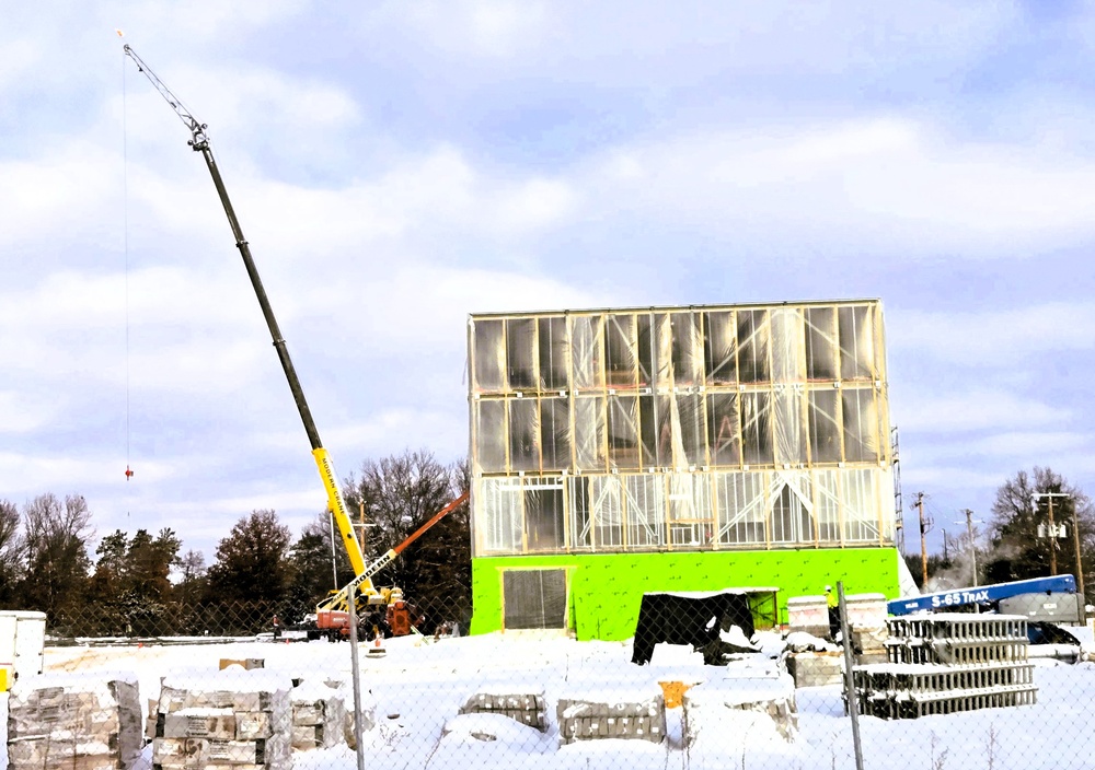 December 2025 construction operations for fiscal year 2024-funded $55.75 million Collective Training Officers Quarters Project at Fort McCoy