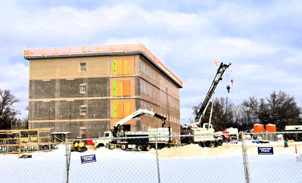 December 2025 construction operations for fiscal year 2024-funded $55.75 million Collective Training Officers Quarters Project at Fort McCoy