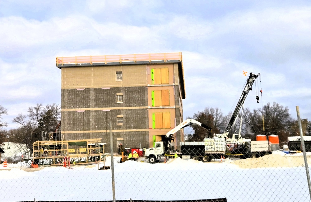 December 2025 construction operations for fiscal year 2024-funded $55.75 million Collective Training Officers Quarters Project at Fort McCoy