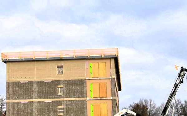 December 2025 construction operations for fiscal year 2024-funded $55.75 million Collective Training Officers Quarters Project at Fort McCoy