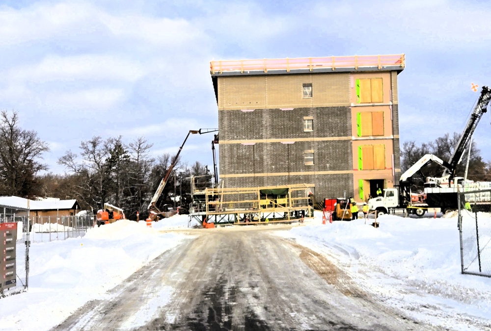 December 2025 construction operations for fiscal year 2024-funded $55.75 million Collective Training Officers Quarters Project at Fort McCoy