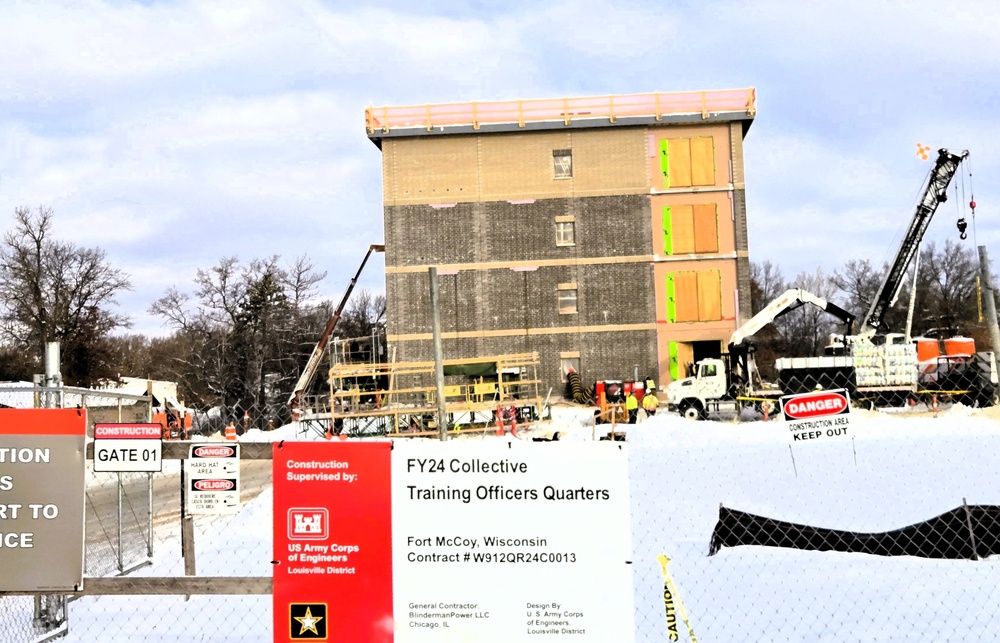 December 2025 construction operations for fiscal year 2024-funded $55.75 million Collective Training Officers Quarters Project at Fort McCoy
