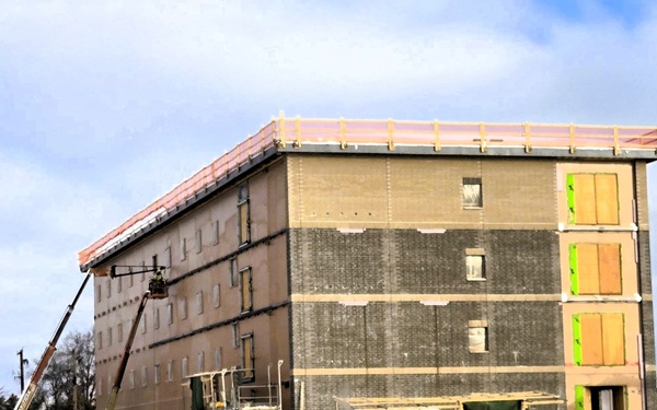 December 2025 construction operations for fiscal year 2024-funded $55.75 million Collective Training Officers Quarters Project at Fort McCoy