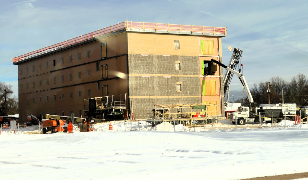 December 2025 construction operations for fiscal year 2024-funded $55.75 million Collective Training Officers Quarters Project at Fort McCoy