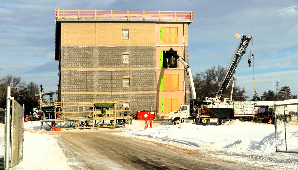 December 2025 construction operations for fiscal year 2024-funded $55.75 million Collective Training Officers Quarters Project at Fort McCoy