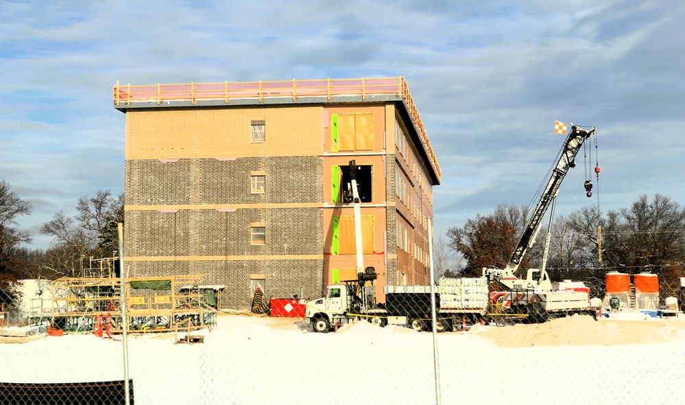 December 2025 construction operations for fiscal year 2024-funded $55.75 million Collective Training Officers Quarters Project at Fort McCoy