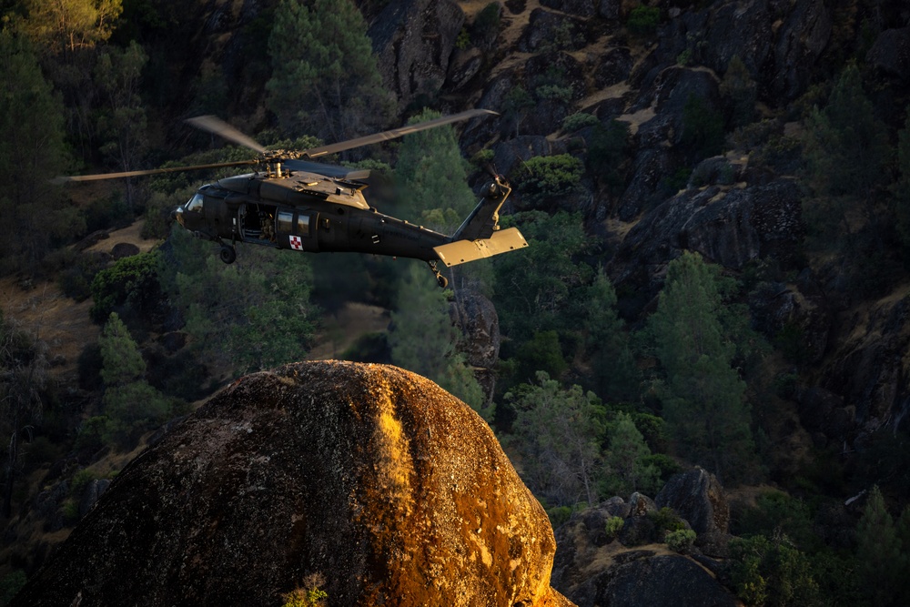 158th Aviation Regiment Provides MEDEVAC for Mojave Falcon 25