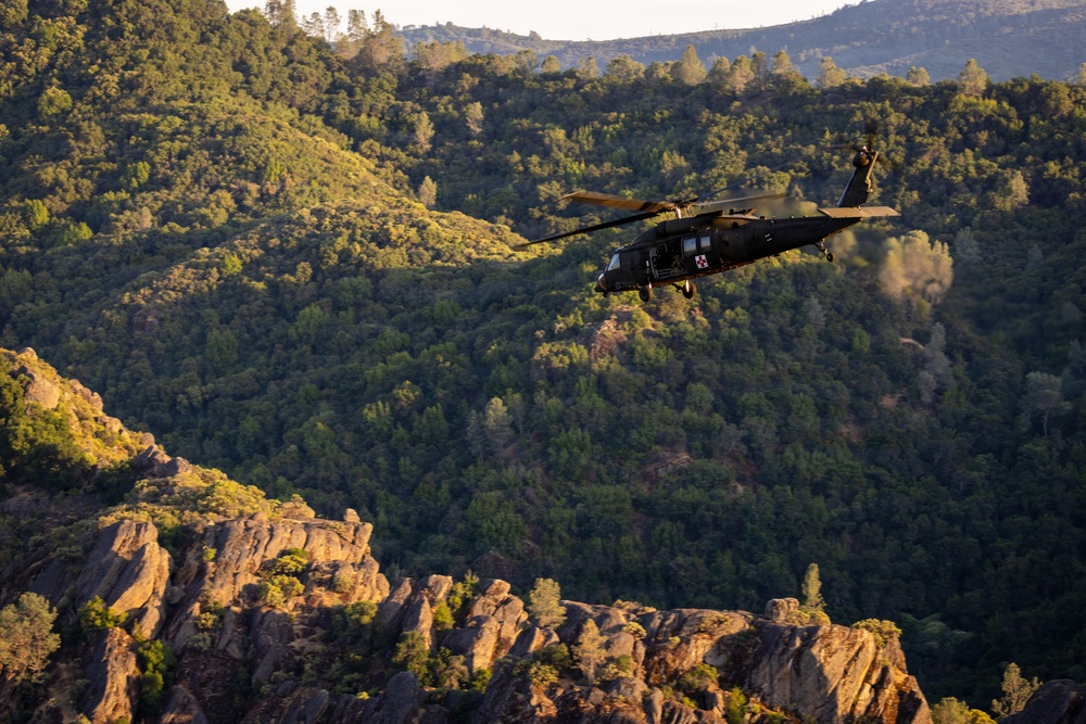 158th Aviation Regiment Provides MEDEVAC for Mojave Falcon 25