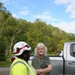 Nikki Nobles, U.S. Army Corps of Engineers public affairs officer, takes a moment to chat with homeowner in western North Carolina