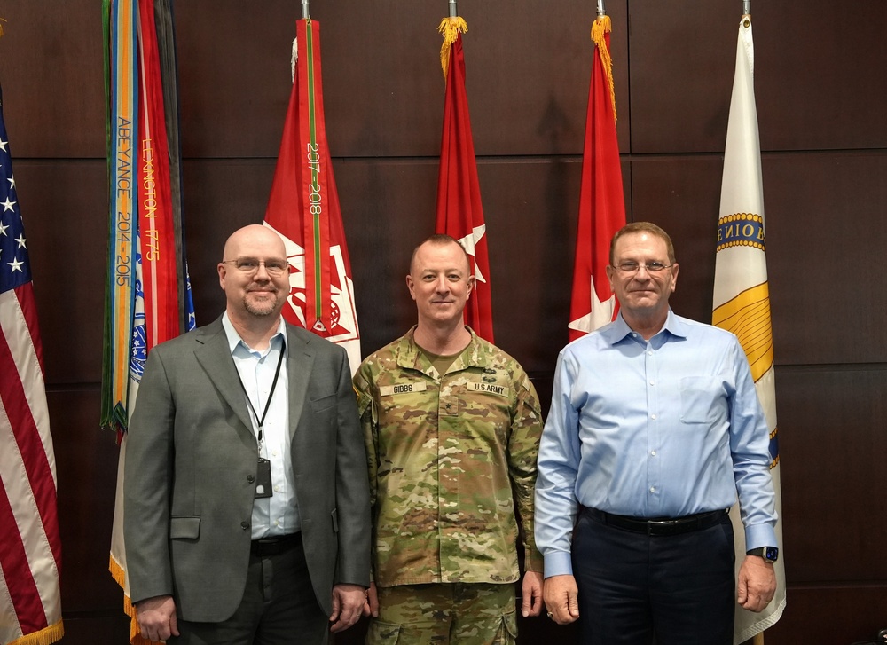 Deputy Commanding General of the U.S. Army Corps of Engineers recognized and presented coins to Stephen Cain and Jason Tipton, who helped make the SAD CSR run smoothly