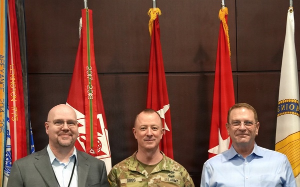 Deputy Commanding General of the U.S. Army Corps of Engineers recognized and presented coins to Stephen Cain and Jason Tipton, who helped make the SAD CSR run smoothly