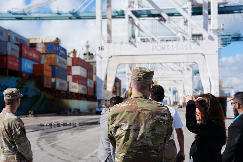 Brig. Gen. Zachary Miller visited Port Miami to meet with key stakeholders and tour ongoing and potential project sites