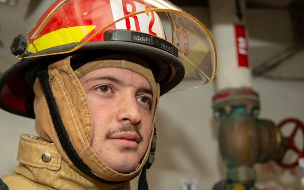 Sailors participate in damage control drill