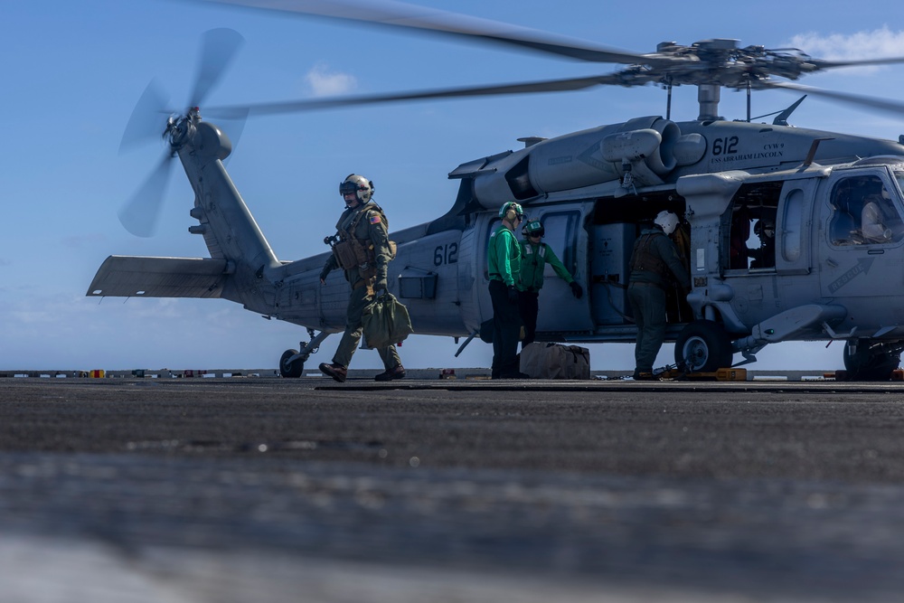 Abraham Lincoln conducts routine flight operations