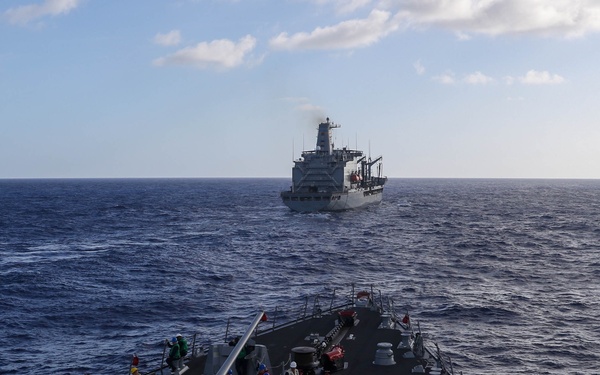 Frank E. Petersen Jr. conducts fueling-at-sea