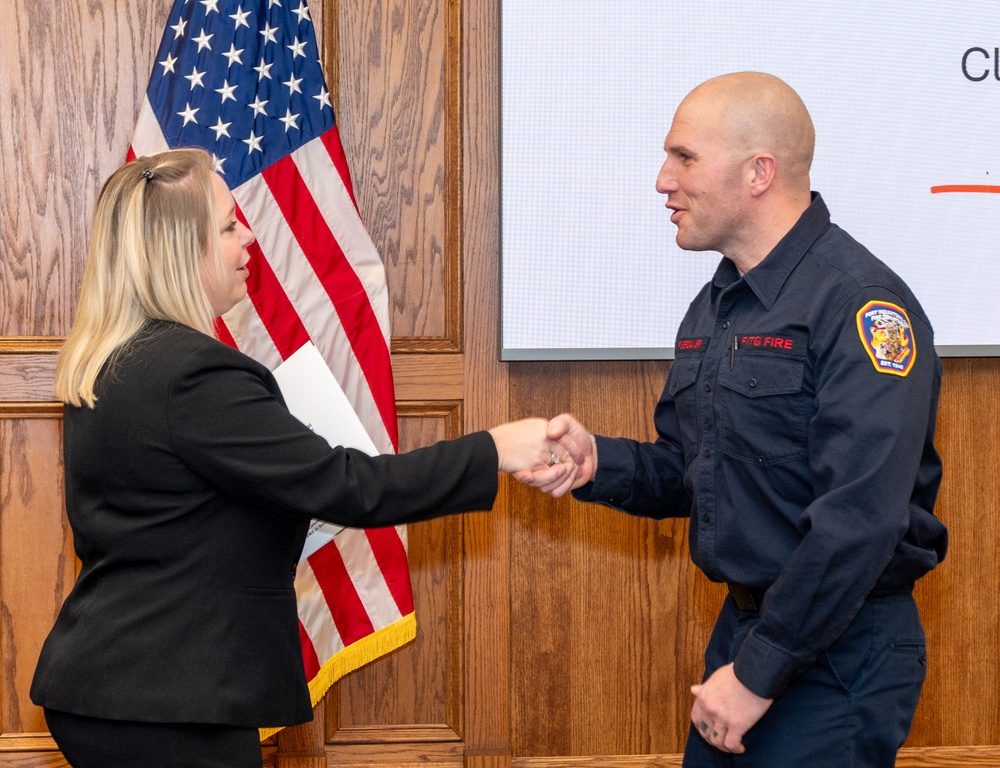 Fort Indiantown Gap firefighters, Pa. State Police trooper honored for life-saving efforts