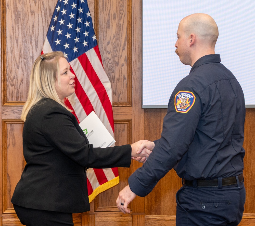 Fort Indiantown Gap firefighters, Pa. State Police trooper honored for life-saving efforts