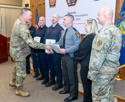 Fort Indiantown Gap firefighters, Pa. State Police trooper honored for life-saving efforts