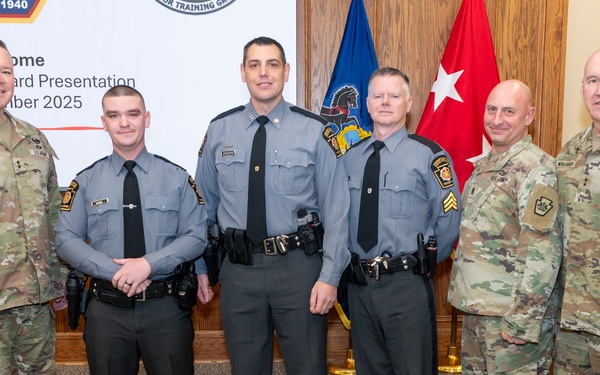 Fort Indiantown Gap firefighters, Pa. State Police trooper honored for life-saving efforts