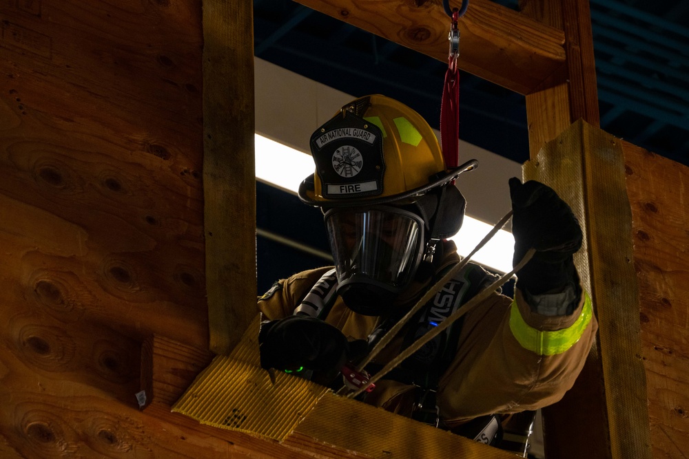 105th Firefighters practice emergency egress