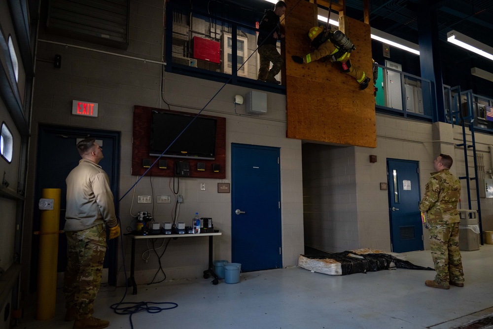 105th Firefighters practice emergency egress
