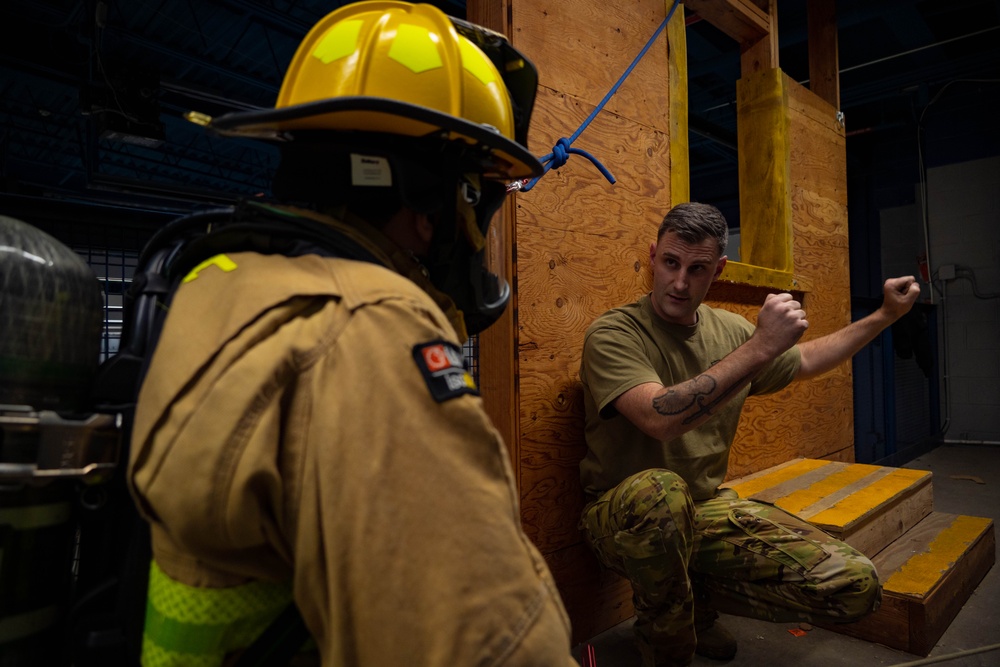 105th Firefighters practice emergency egress