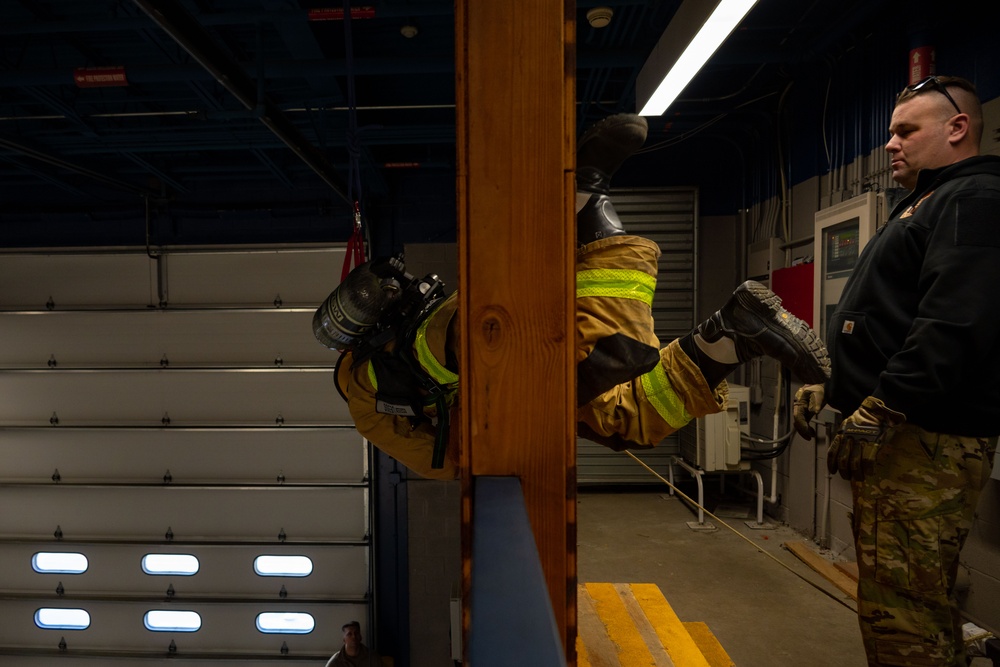 105th Firefighters practice emergency egress