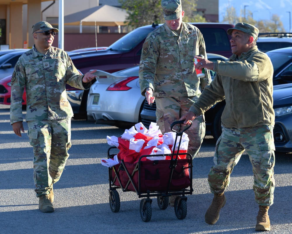 First sergeants deliver treats to dorm Airmen in the Holloman Airmen Cookie Drive