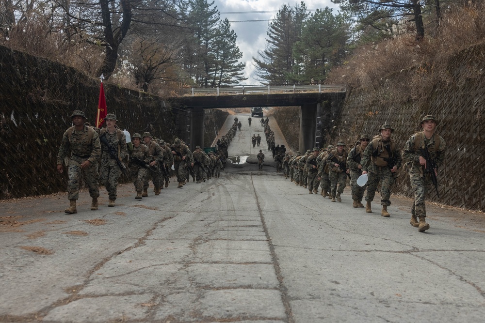3rd Marine Logistics Group Hikes During Komodo 26.2 Field Exercise