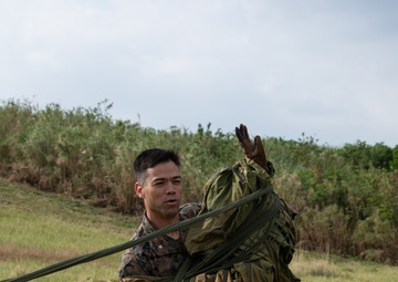3rd Landing Support Battalion Marines Conduct Airborne and Air Delivery Training on Ie Shima, Okinawa