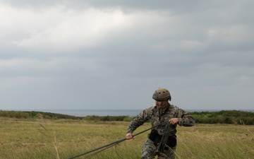3rd Landing Support Battalion Marines Conduct Airborne and Air Delivery Training on Ie Shima, Okinawa
