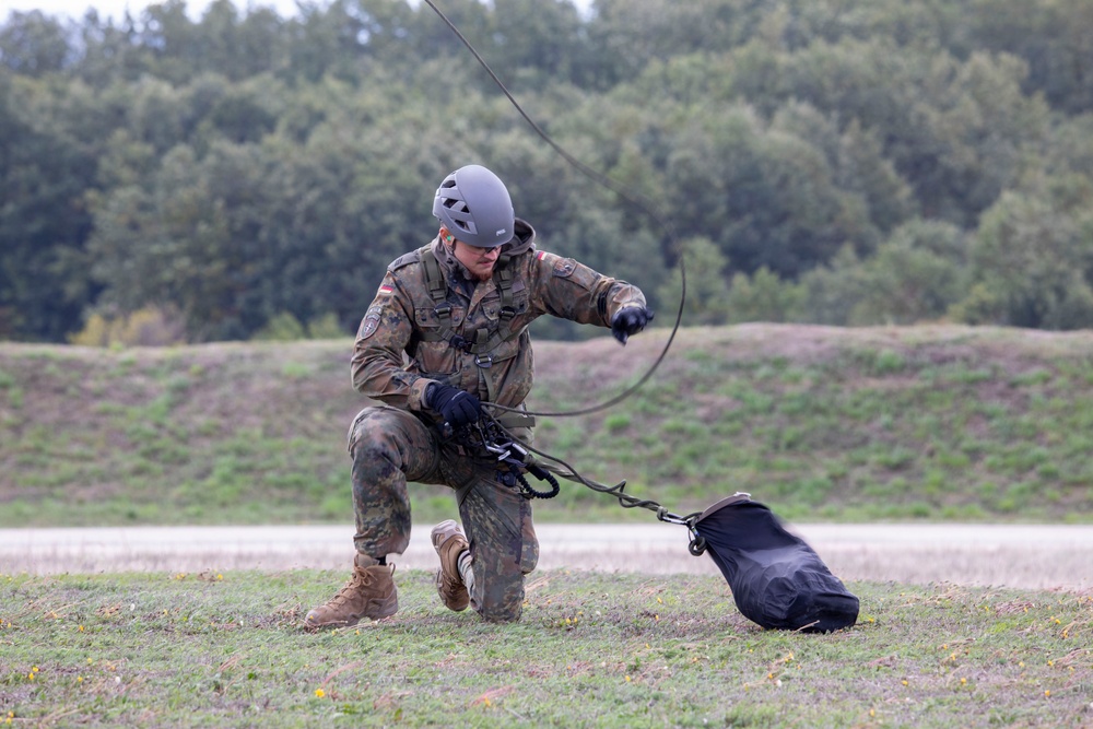 Building Bonds in the Sky: U.S. and German Soldiers Conduct Joint Rappelling Training