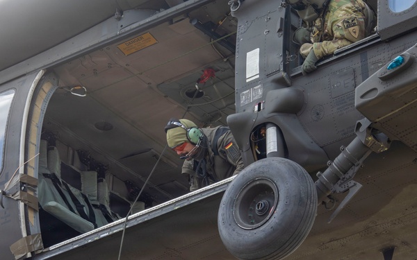 Building Bonds in the Sky: U.S. and German Soldiers Conduct Joint Rappelling Training