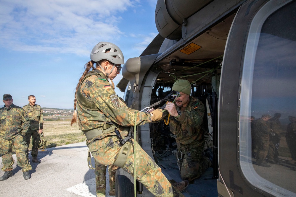 Building Bonds in the Sky: U.S. and German Soldiers Conduct Joint Rappelling Training