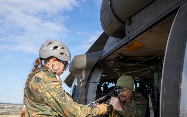 Building Bonds in the Sky: U.S. and German Soldiers Conduct Joint Rappelling Training