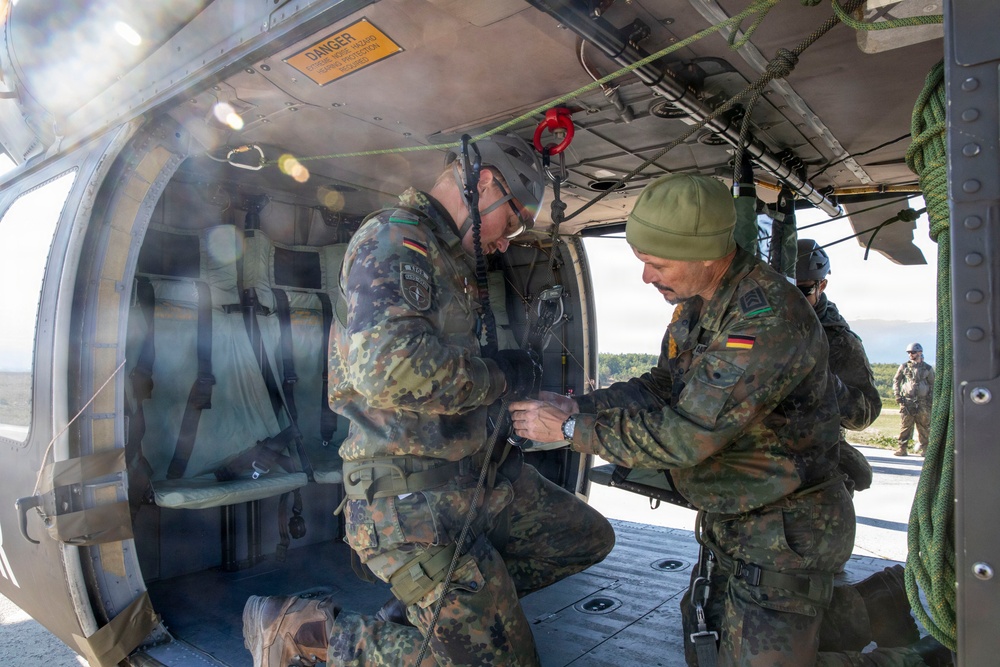 Building Bonds in the Sky: U.S. and German Soldiers Conduct Joint Rappelling Training
