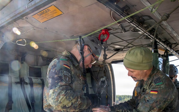 Building Bonds in the Sky: U.S. and German Soldiers Conduct Joint Rappelling Training