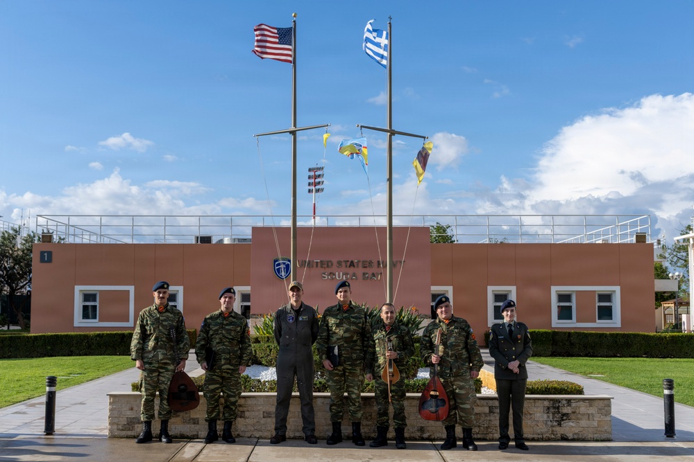 NATO Missile Firing Installation Cretan Band Performs Christmas Carols on NSA Souda Bay