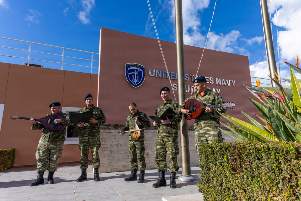 NATO Missile Firing Installation Cretan Band Performs Christmas Carols on NSA Souda Bay