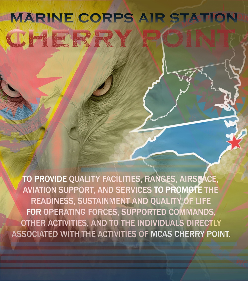 MCAS Cherry Point Mission Statement and Location Infographic