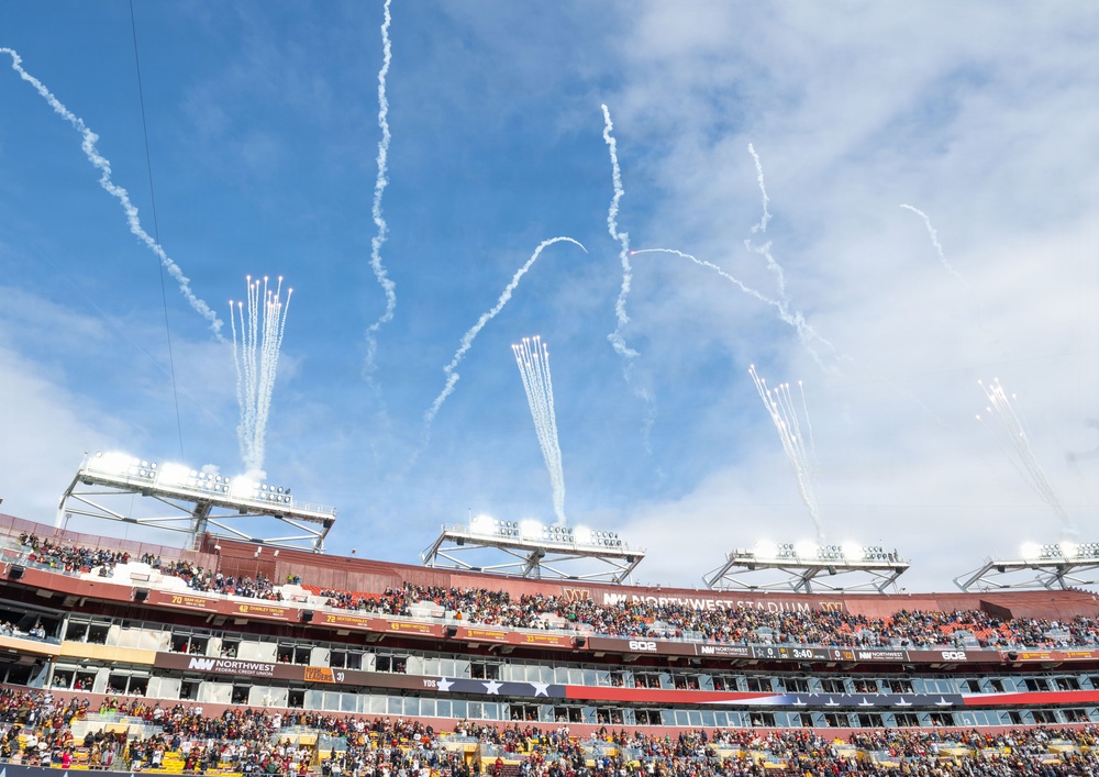 1st HS conducts flyover for Washington Commanders vs. Dallas Cowboys game