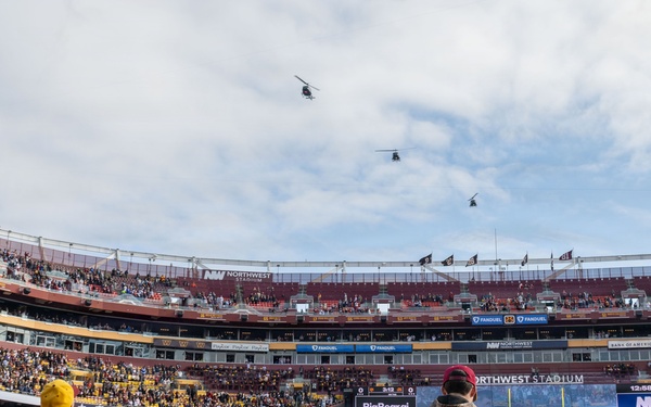 1st HS conducts flyover for Washington Commanders vs. Dallas Cowboys game