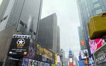 Army 250th Birthday promotion in Times Square