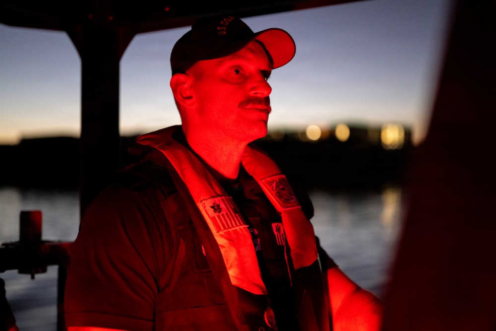 Coast Guard members patrol Rio Grande near Starbase, Texas