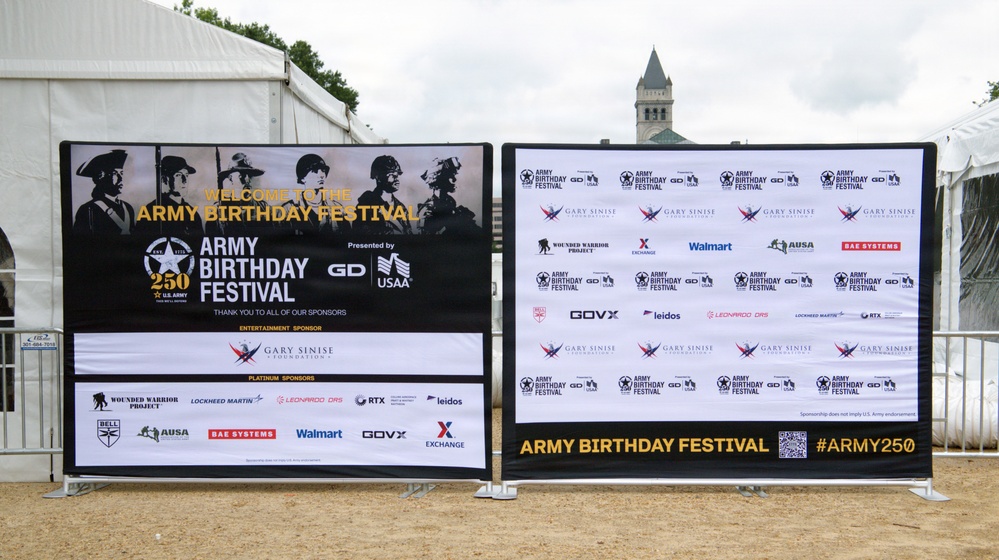Army 250th Birthday Festival Welcome Wall and Step-N-Repeat