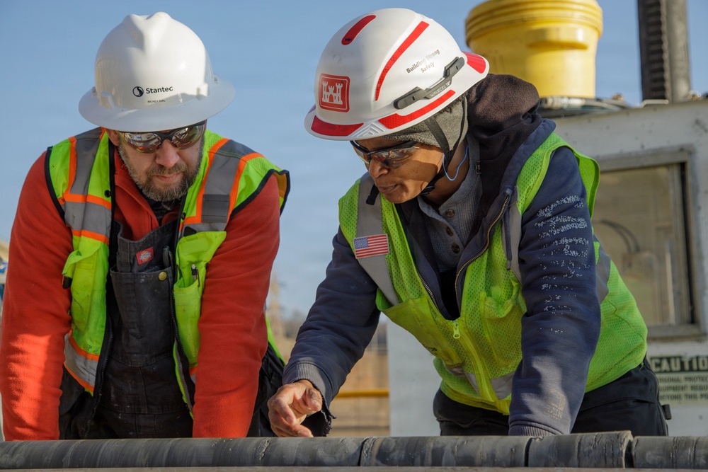 Drilling for data: Tulsa District takes rock core samples from Keystone Dam stilling basin