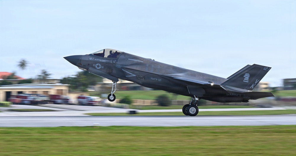 U.S. Marine Corps F-35B lands at Andersen AFB