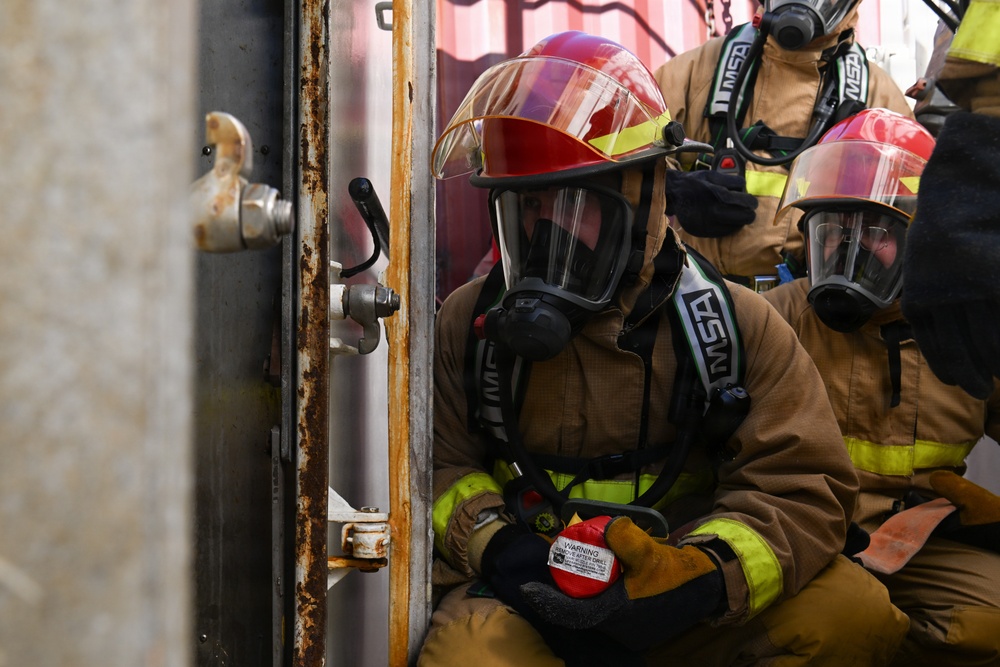 USCGC Polar Star (WAGB 10) conduct damage control drills during Operation Deep Freeze 2026