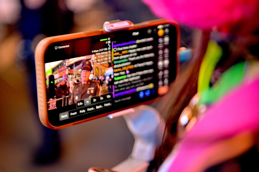 Soldiers celebrate New Years Eve in Times Square